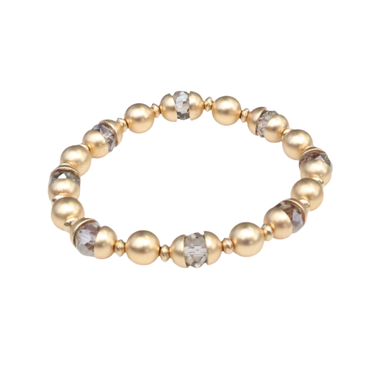 Matte Gold & Grey Crystal Bracelet