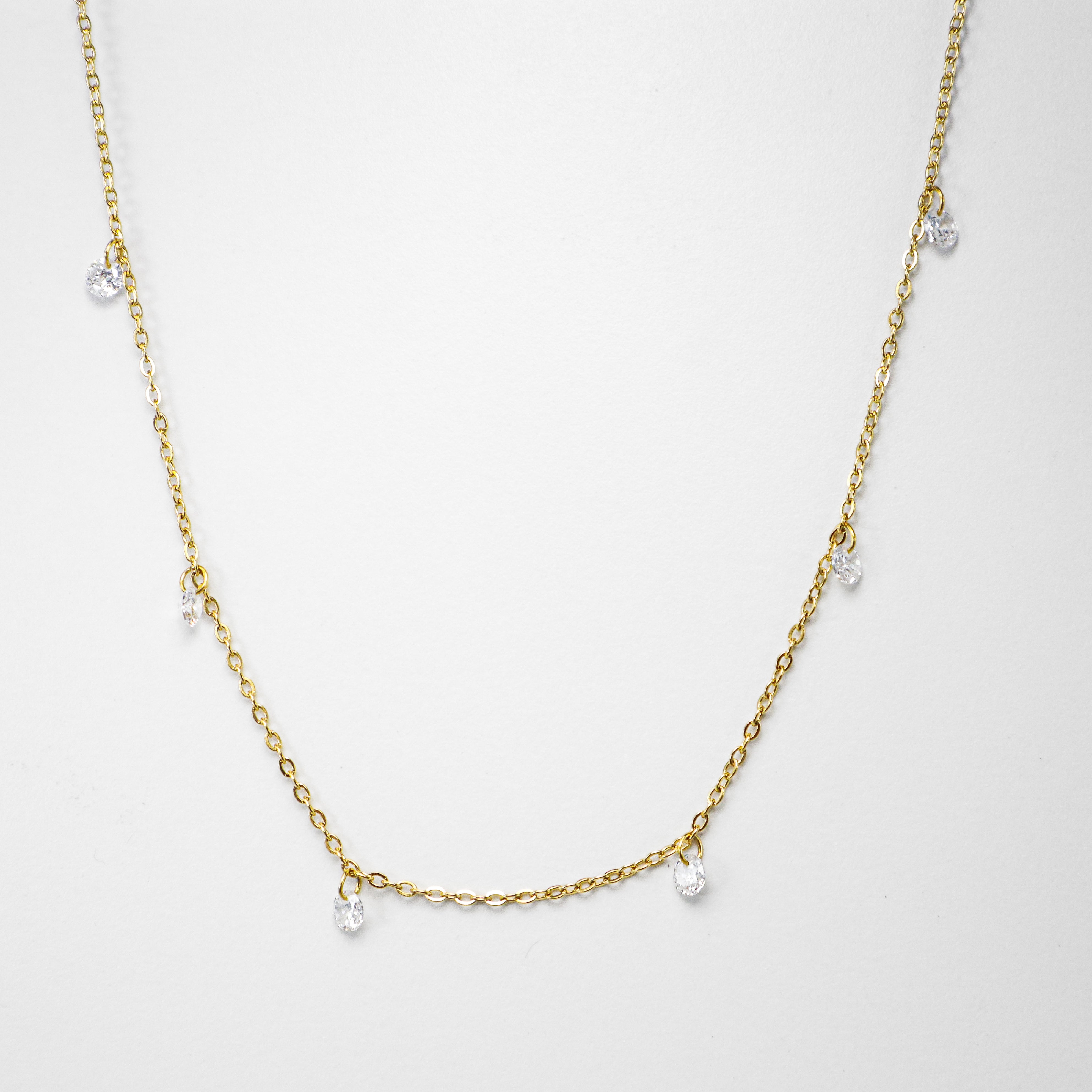 Gold Diamond Charm Necklace