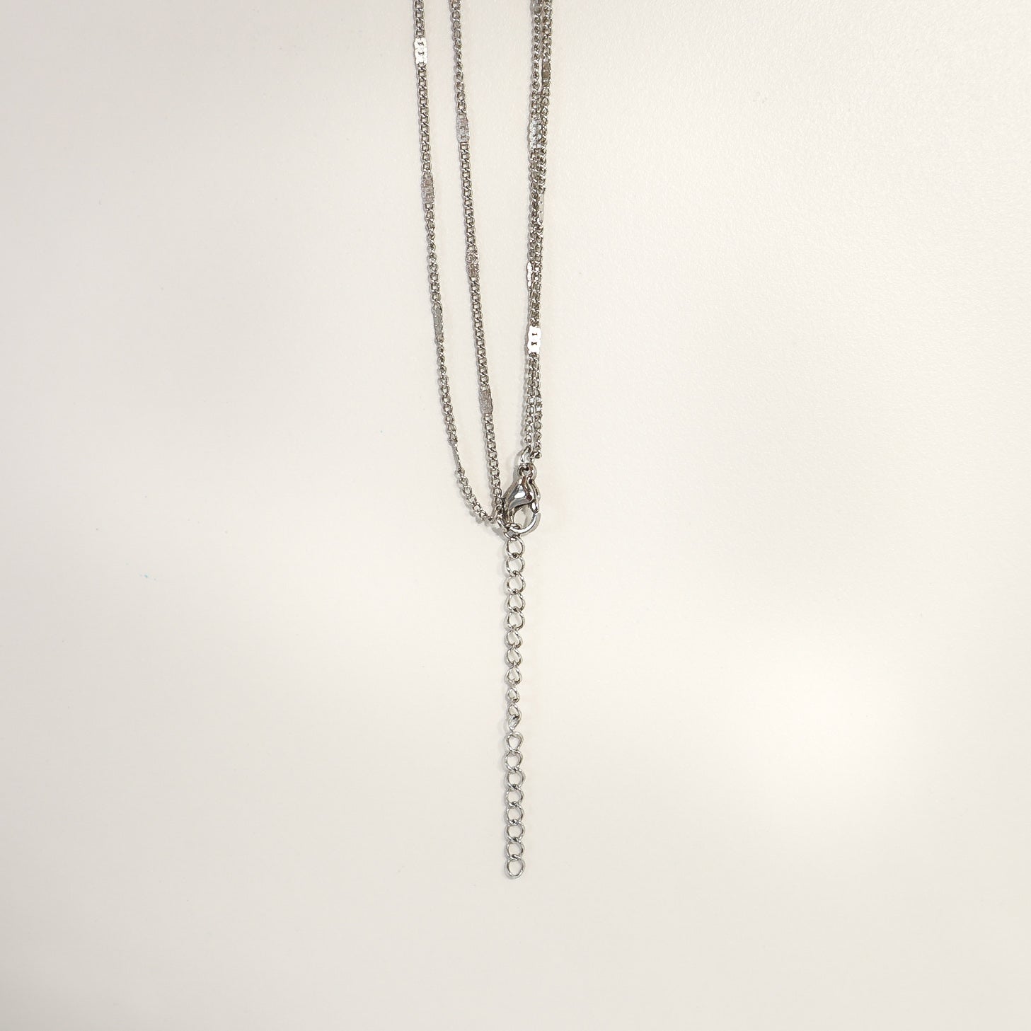 Silver Layered Lariat Necklace