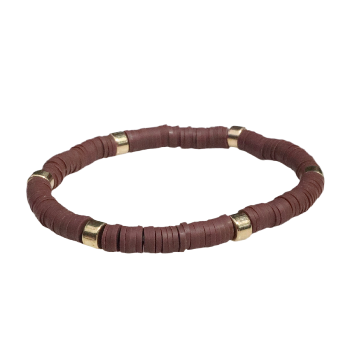 Brown & Gold Clay Bracelet