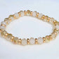 Elegant Tan Glass Crystal Beaded Bracelet