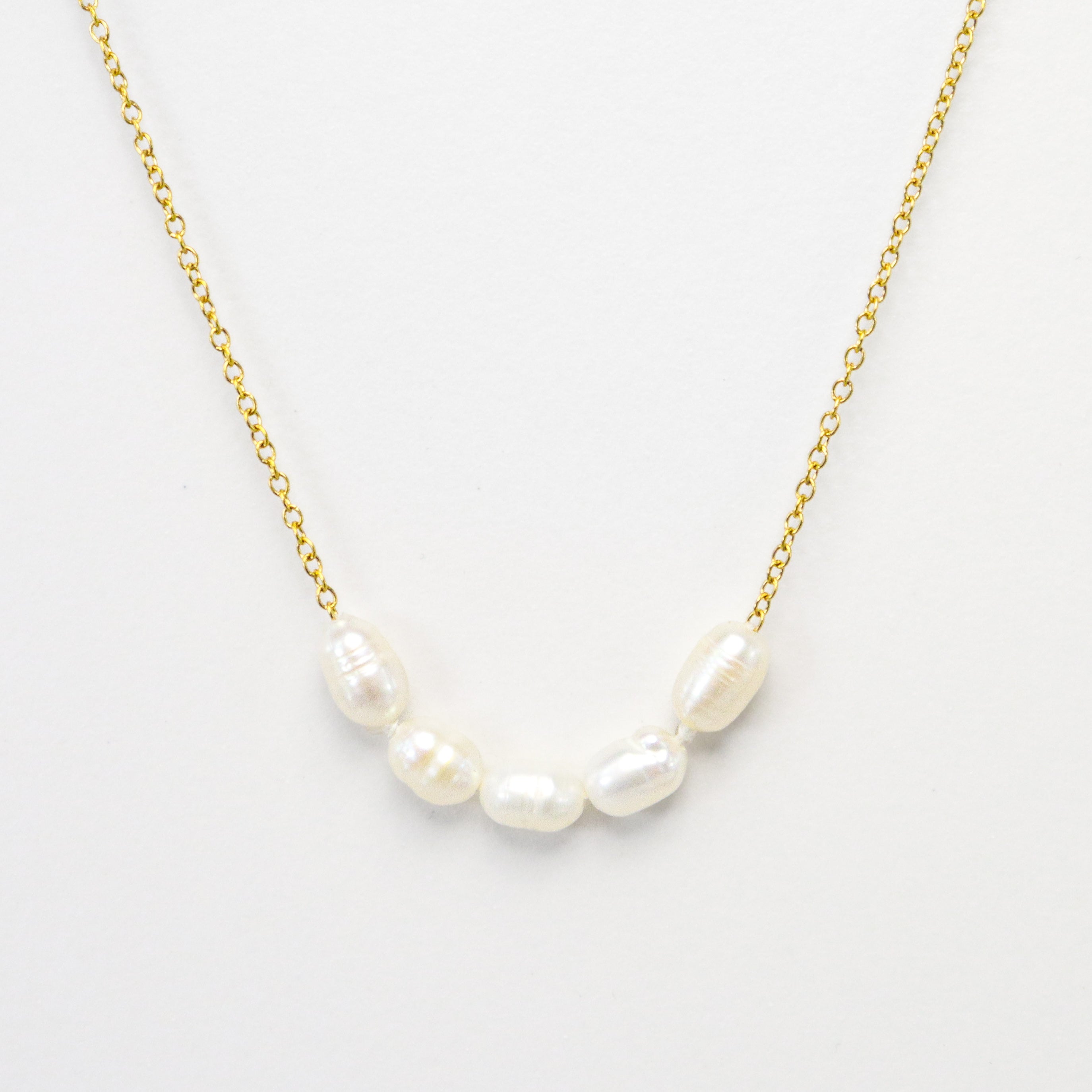 Dainty Gold Fresh Water Pearl Necklace