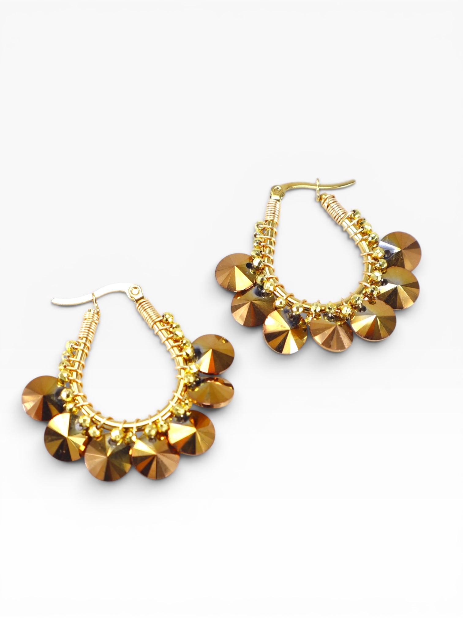 1.5”in Luxe Brown Woven Hoops