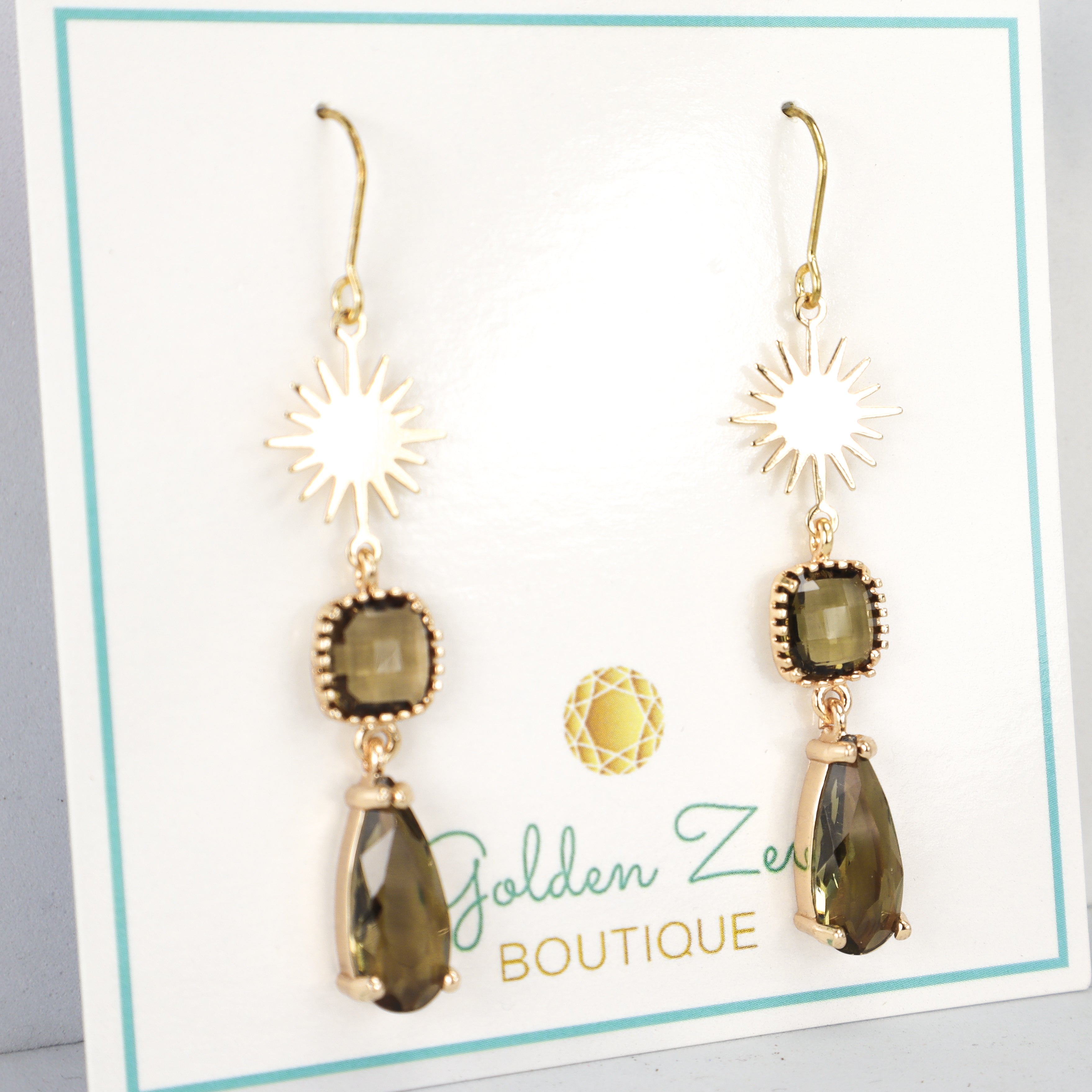 Alana’s Brown Topaz Crystal Drop Earrings