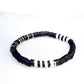 Black, White & Gold Clay Bracelet