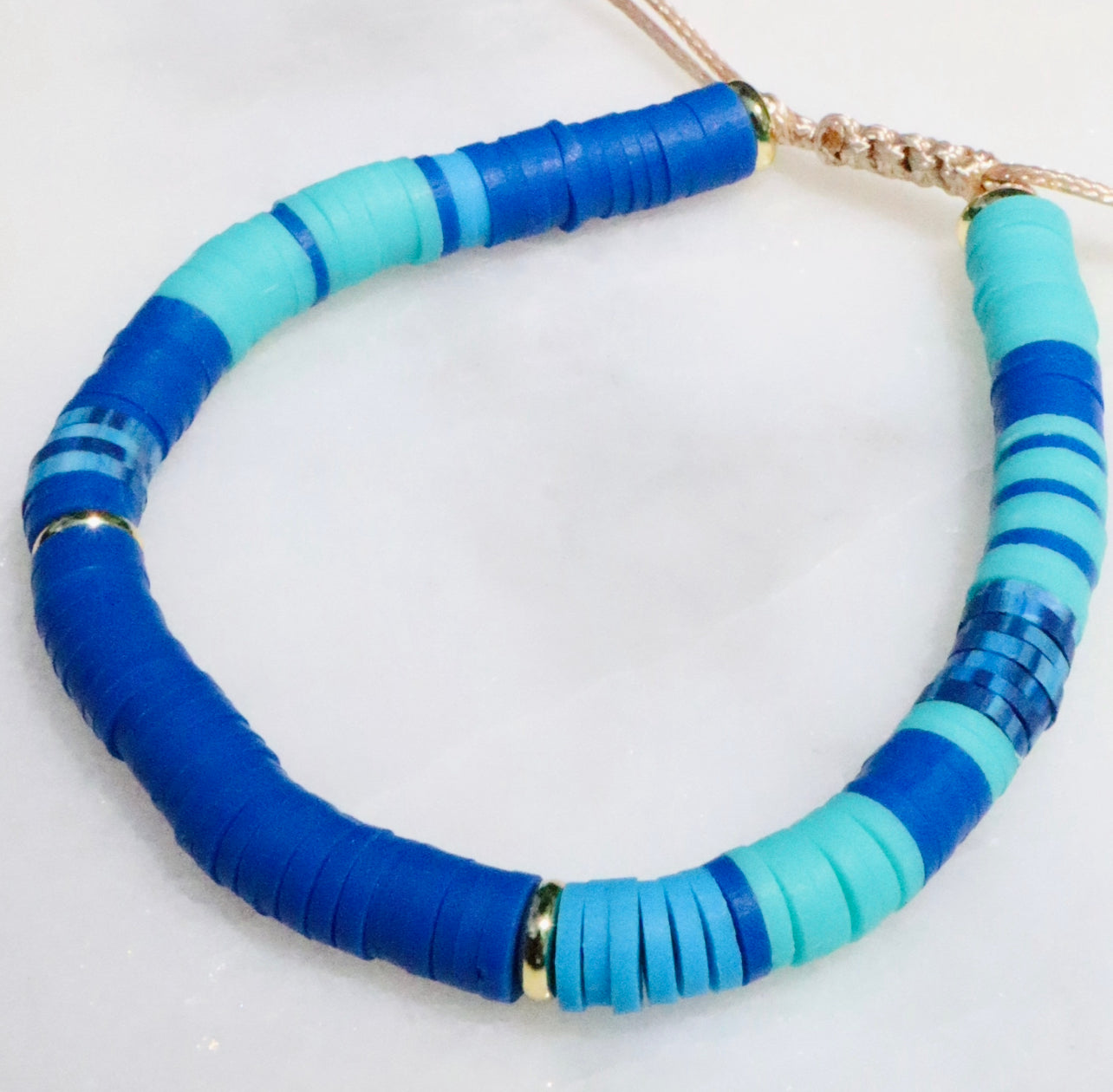 Navy Blue & Teal Adjustable Bracelet