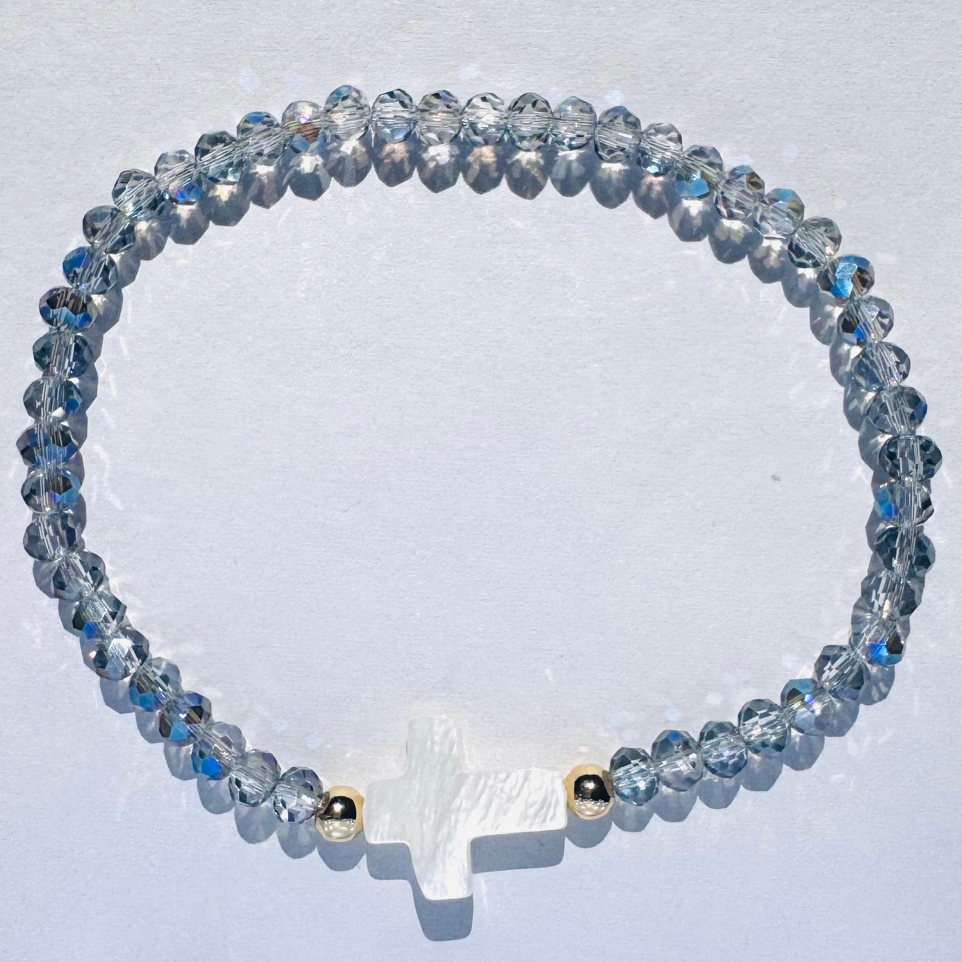 Iridescent Cross Bracelet