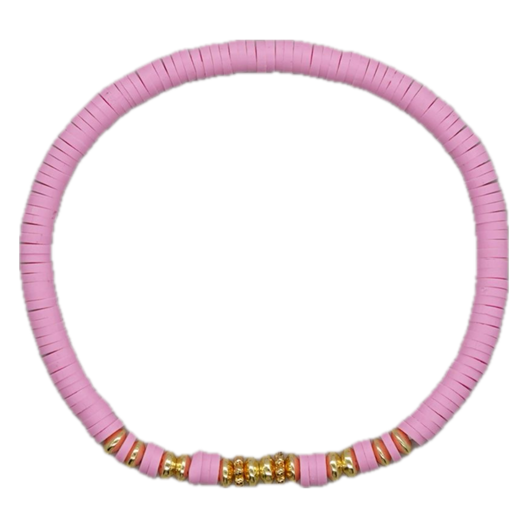 Skinny Bubblegum Pink Clay Bracelet