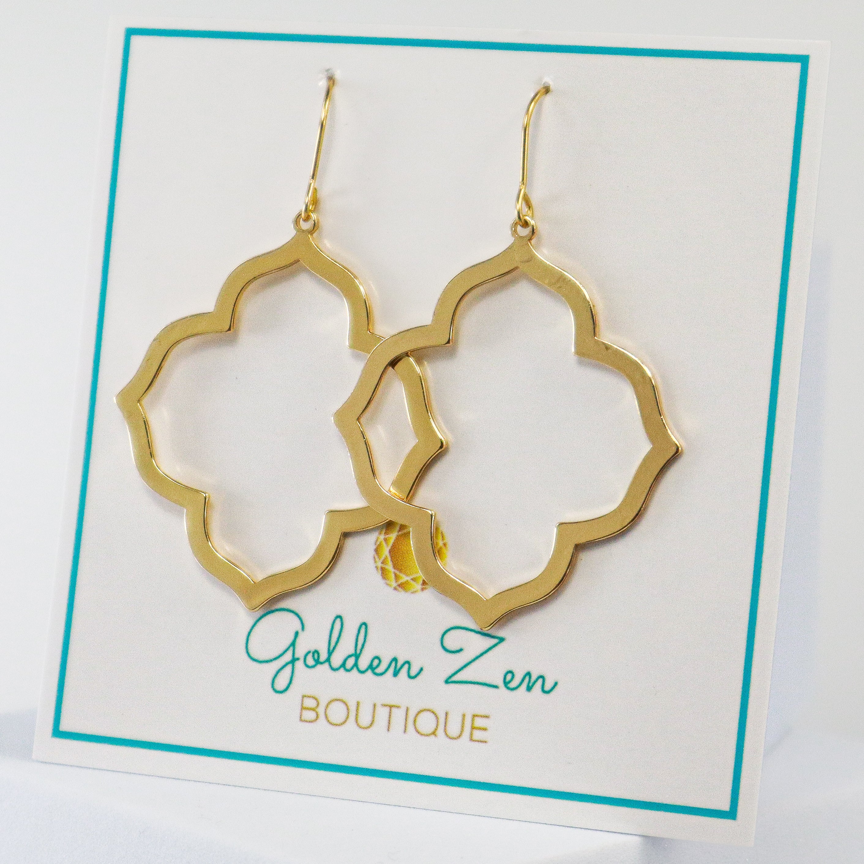 Golden Clover Statement Earrings