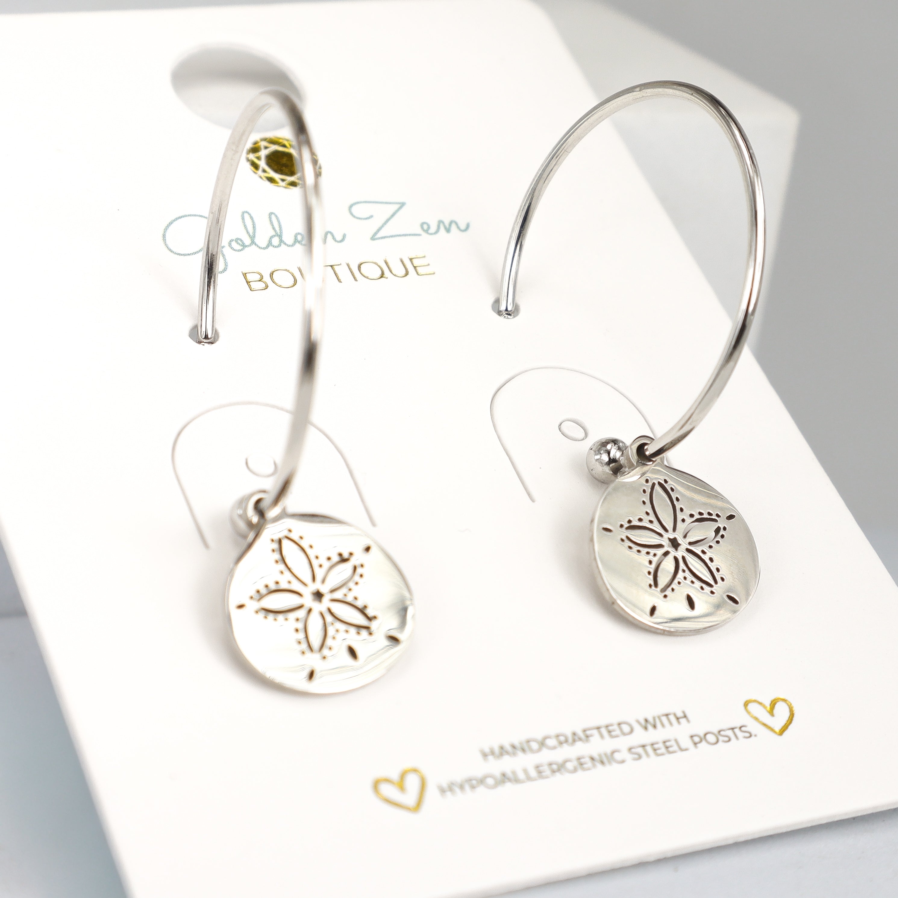 Sand Dollar Hoop Earrings