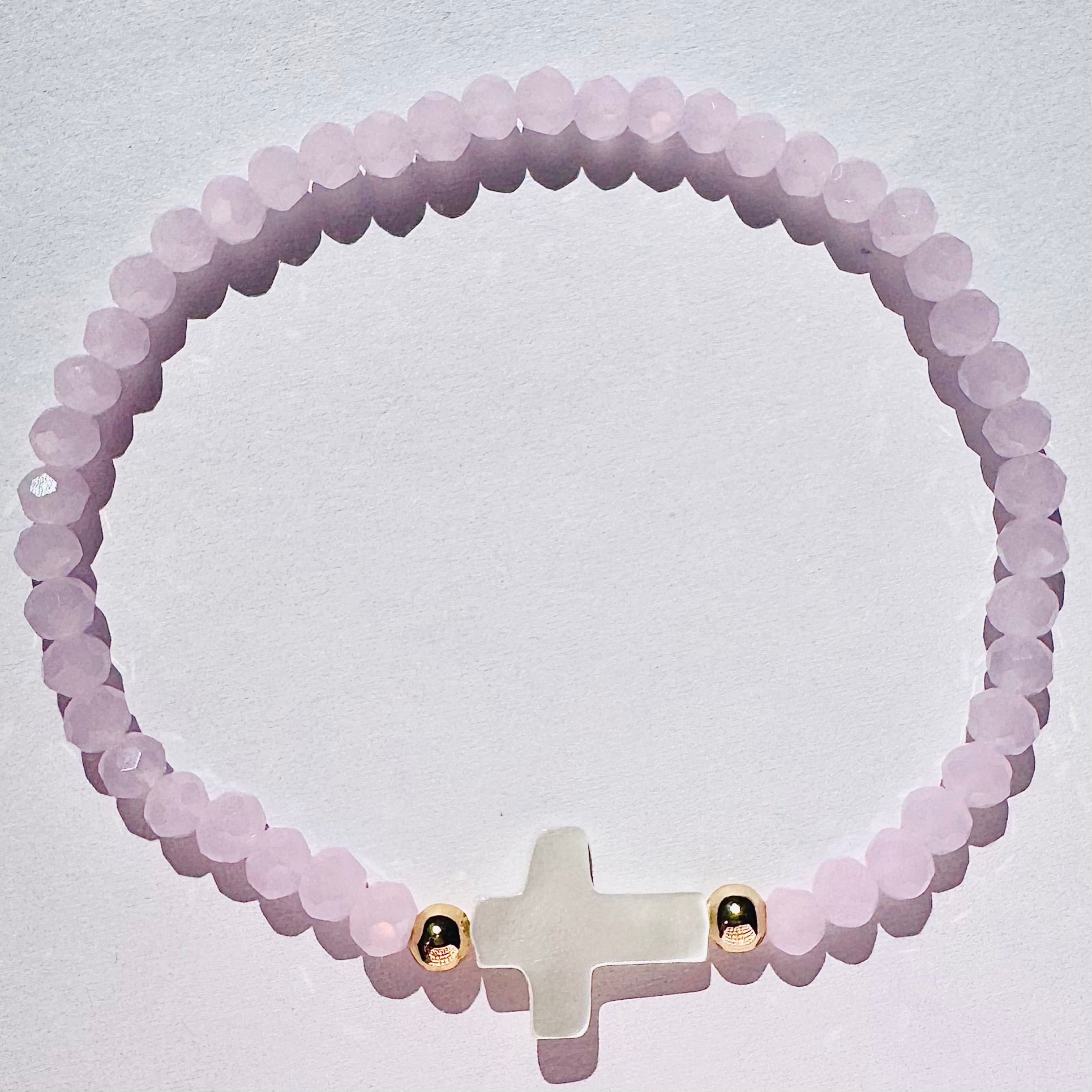 Light Pink Cross Bracelet