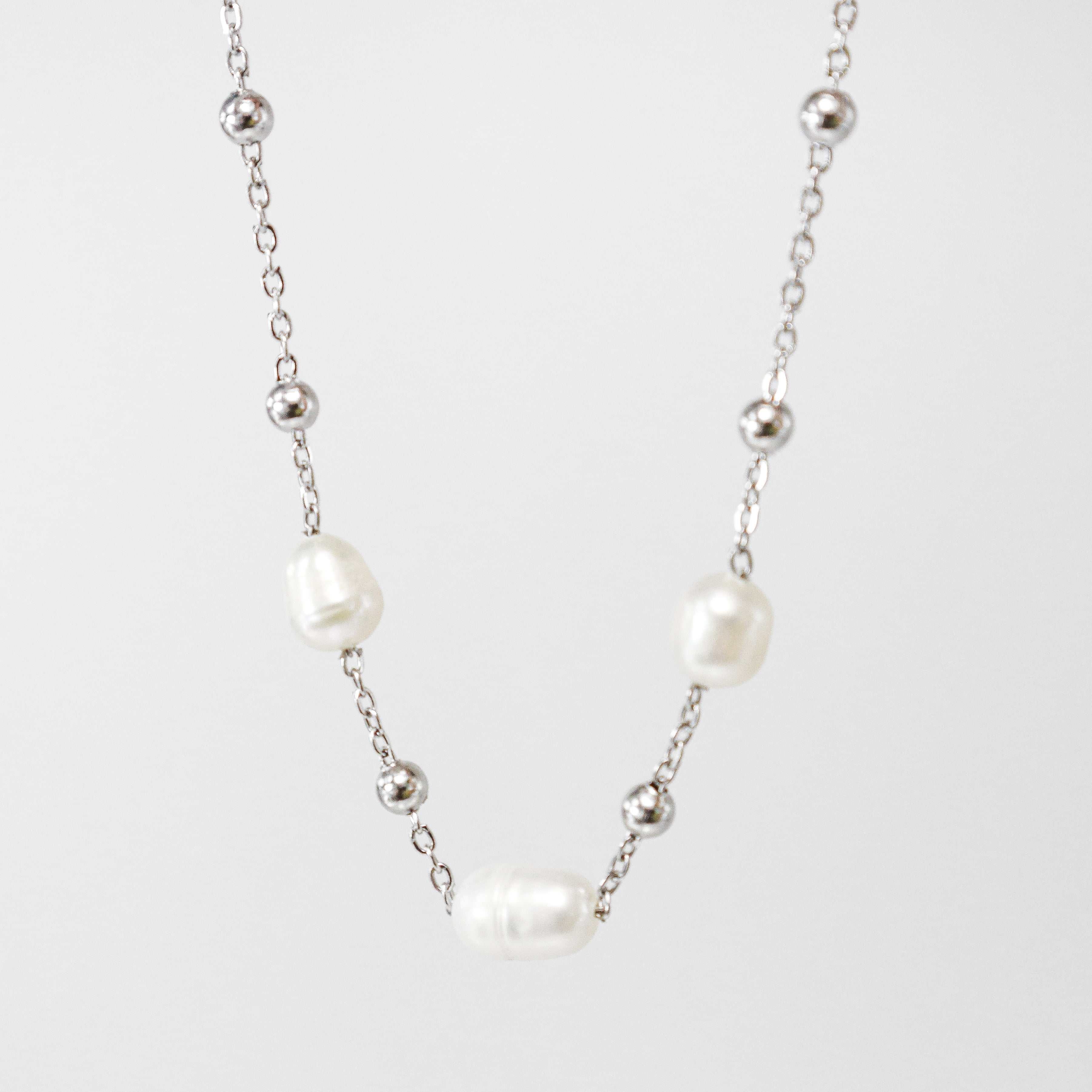 Silver Fresh Water Pearl Necklace