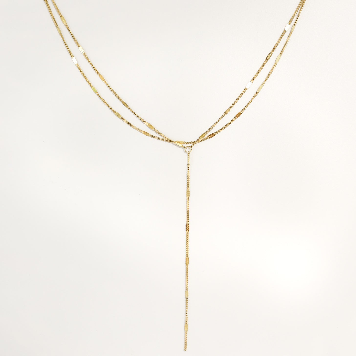 Gold Layered Lariat Necklace