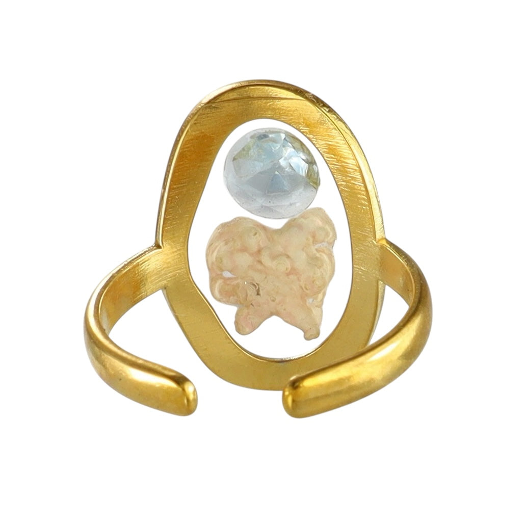 Garden City Coral & Aquamarine Ring