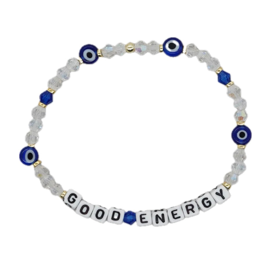 Good Energy Crystal Word Bracelet