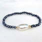 Iridescent Black & Pearl Crystal Bracelet