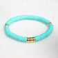 Teal & Gold Clay Bracelet
