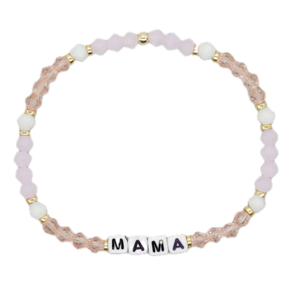 Mama Pink Crystal Word Bracelet