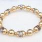 Matte Gold & Grey Crystal Bracelet
