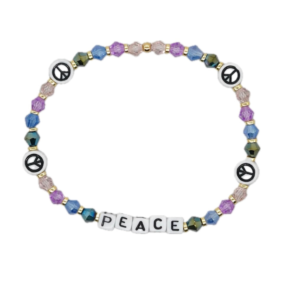 Peace Crystal Word Bracelet