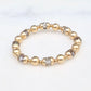 Matte Gold & Grey Crystal Bracelet