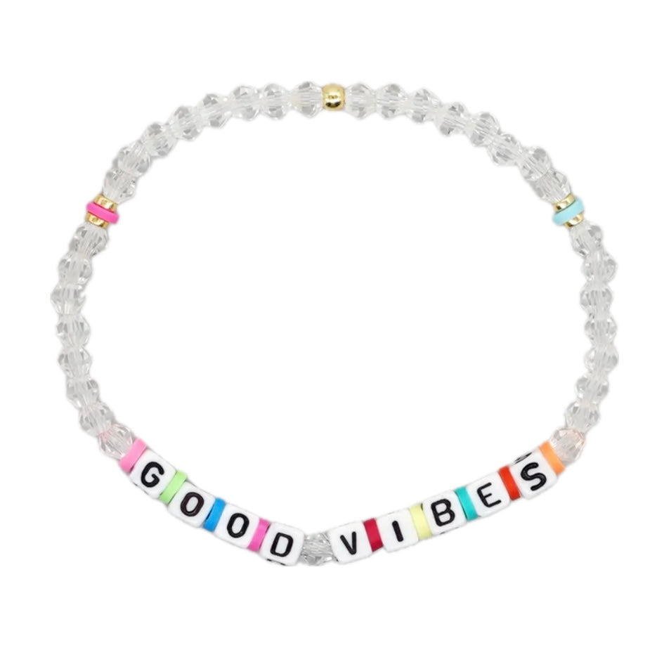 Good Vibes Crystal Word Bracelet