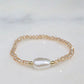 Tan Crystal & Pearl Bracelet