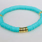 Teal & Gold Clay Bracelet