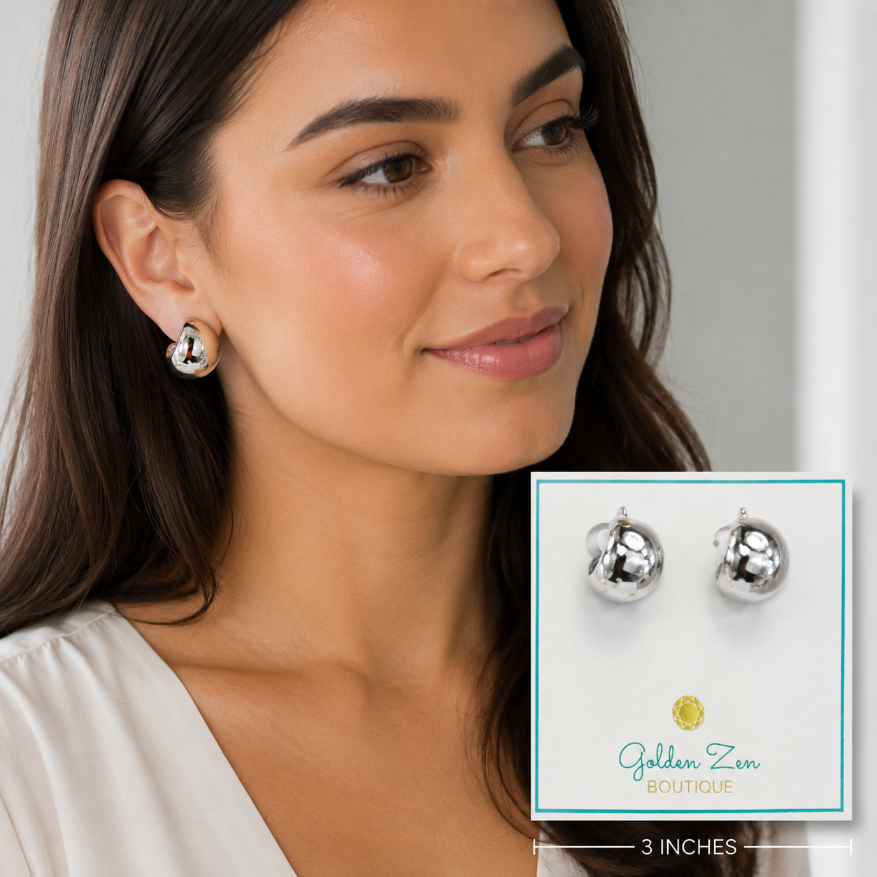 Hand Curated Stainless Steel Hoop Earrings