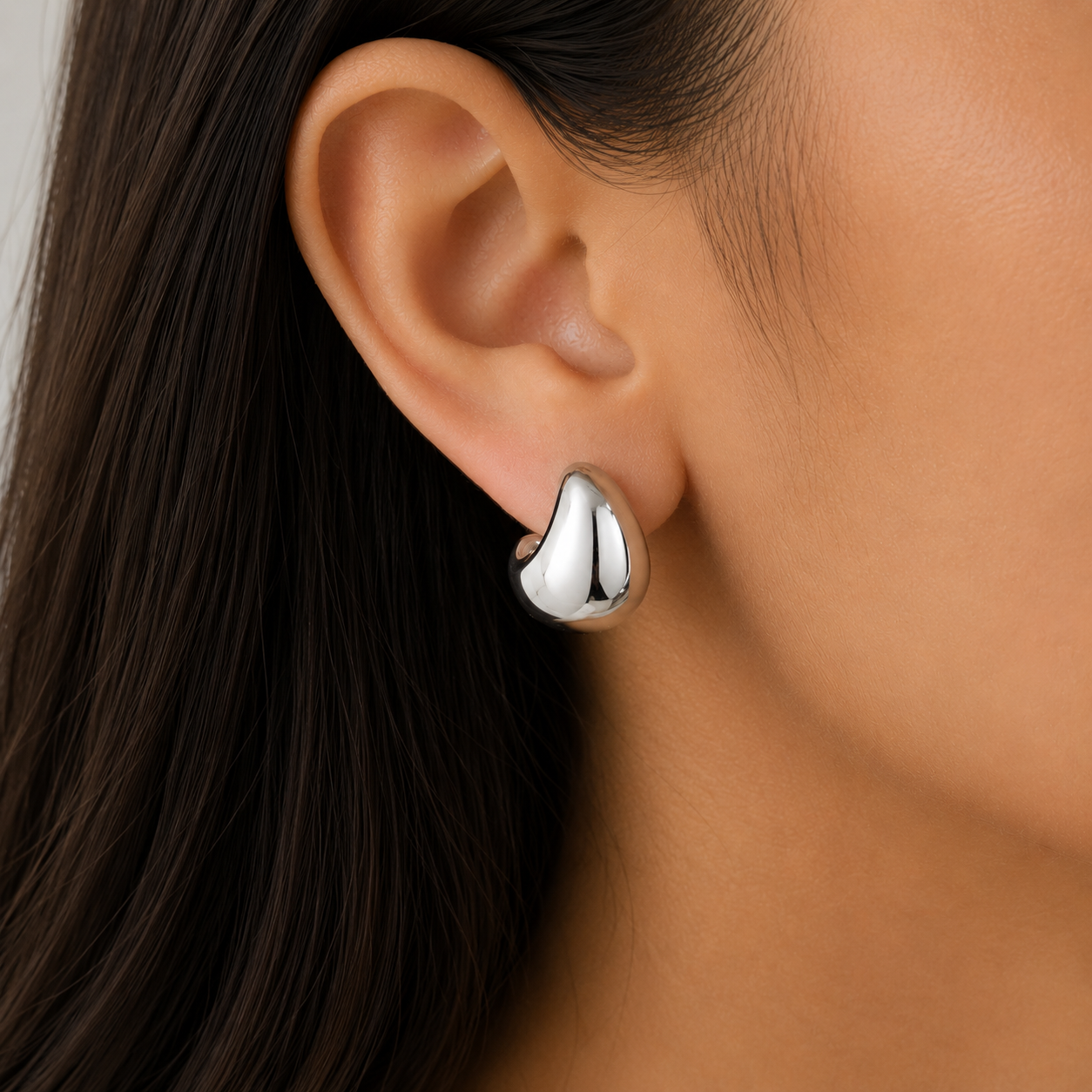 Hand Curated Stainless Steel Hoop Earrings