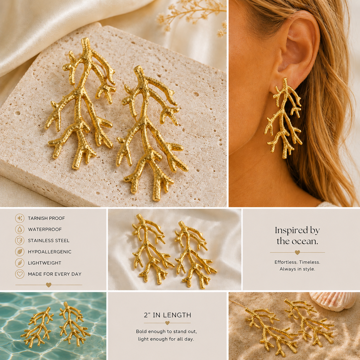 Coral earrings