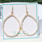 Pearl Beaded Hoop Dangle Earrings