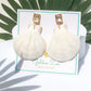 White Mermaid Scallop Shell Earrings