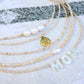 Pearl & Tan Crystal Necklace