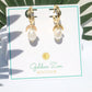 Fresh Water Pearl Crescent Moon Gold Hoop Earrings