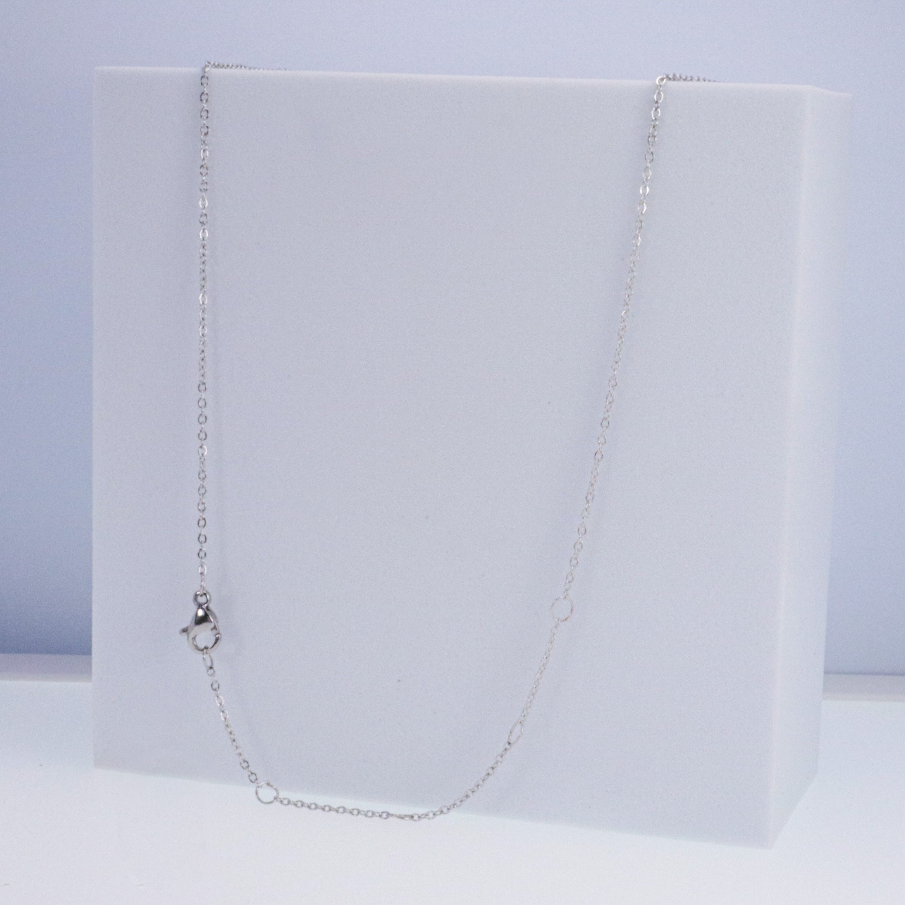 Pearl Dangle Silver Stainless Steel Necklace