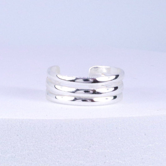 Double Layer High Polish Sterling Silver Toe Ring