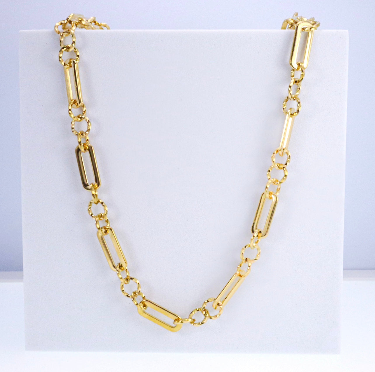 Gold Sparkle Chain Link Necklace