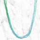 Tri Layer Blue & Green Ombre Crystal Necklace