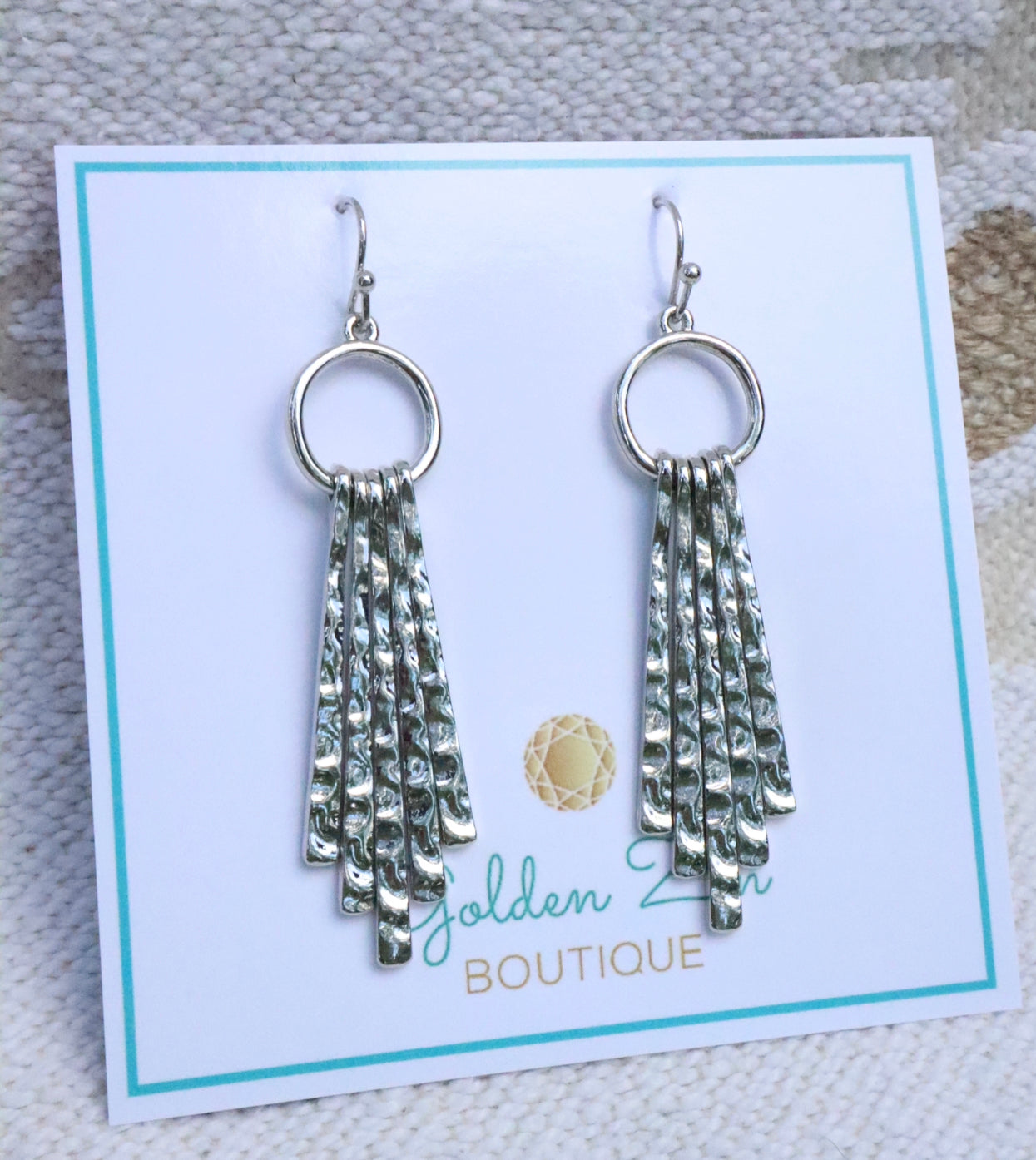 Silver Hammered Statement Earrings