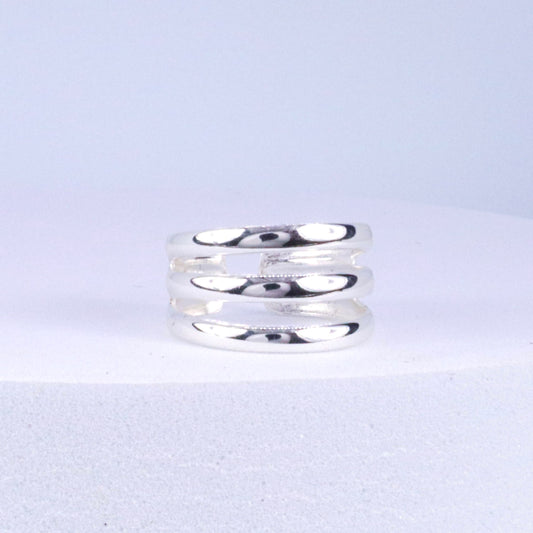 Tri-layer High Polish Sterling Silver Toe Ring