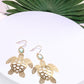 Caribbean Blue & Gold Sea Turtle Earrings