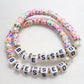 Multicolor Clay Blessed Word Bracelet