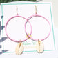 Beach Barbie Pink Cowrie Shell Earrings