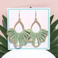 Sage Green Gulf Coast Raffia Wrapped Earrings