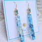 Blue Resin Bar Earrings