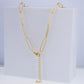 Natural Agate Gemstone Bead Staple Chain Necklace