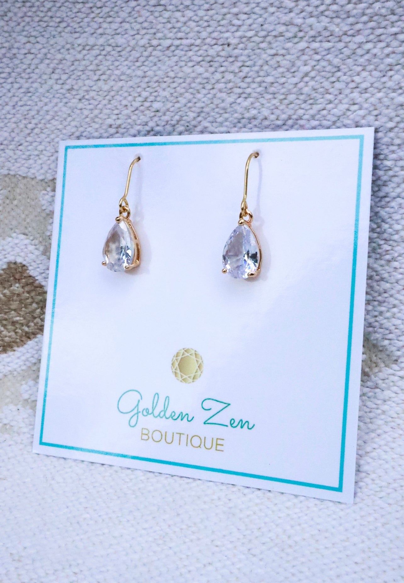 Gold & Clear Crystal Earrings