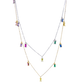 14k Gold over Sterling Silver Multicolor Baguette Necklace