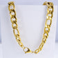 Large Gold Figaro Chain Statement Necklace